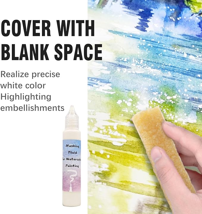 Blue Watercolor Masking Fluid - Image 5