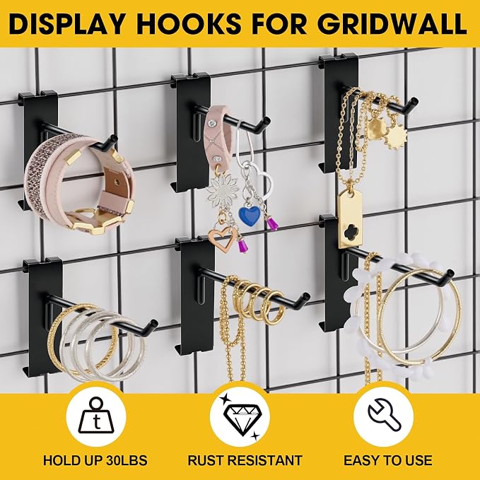 Gridwall Hooks 4 Inch 6 Inch 8 Inch, 60 Pack Heavy Duty Display Hook - Image 7