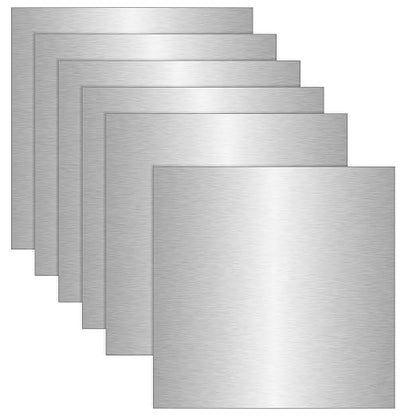 6 Pack 5052 Aluminum Sheet Metal 12 x 12 x 1/64 Inch Thin Flat Plain Aluminum by ZOFORTY