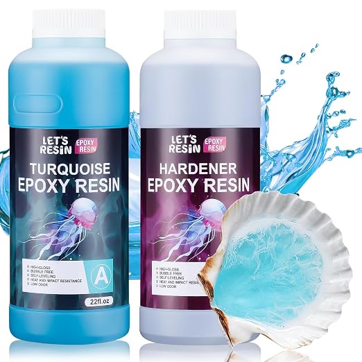 LET'S RESIN EPOXY RESIN Turquoise Epoxy Resin, 44OZ Bubble Free & High-Gloss by LETSRESINEPOXYRESIN