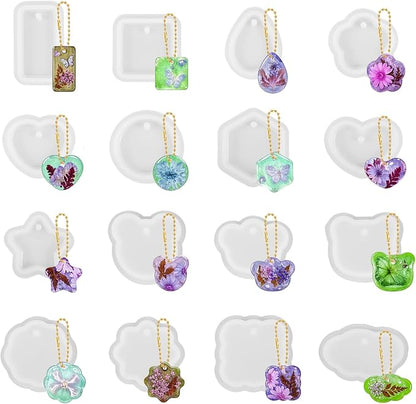 16Pcs Keychain Resin Molds Silicone by Unknown