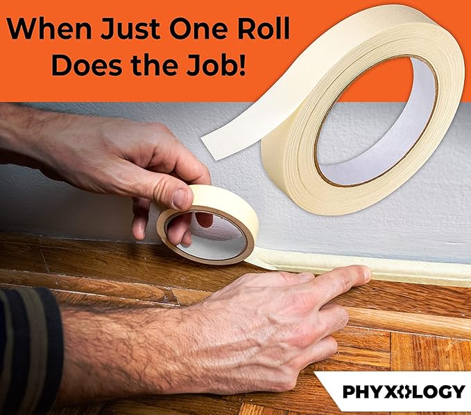 3/4 in Pro-Grade Masking Tape. Single Roll = 60 Yards of Multi-Use, Easy Tear - Image 4