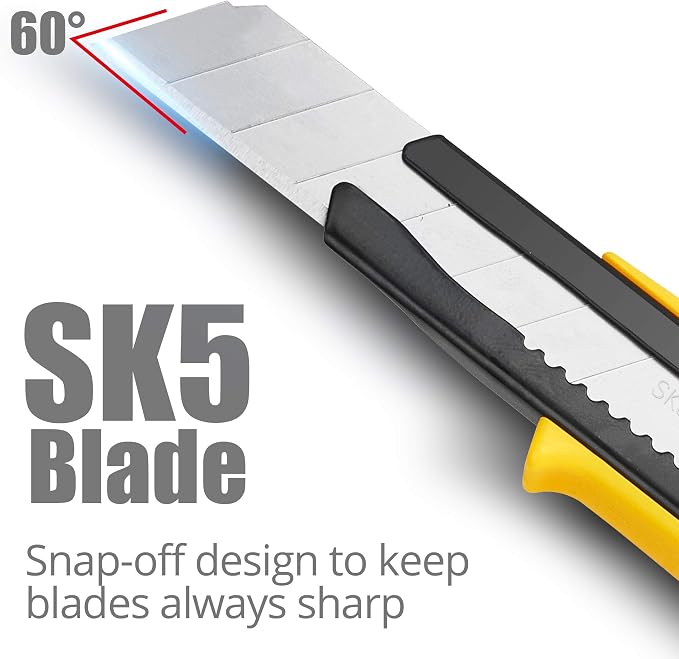 DOWELL Box Cutter Utility Knife Retractable Snap Off Blades Hobby Knife 3 Pack - Image 3
