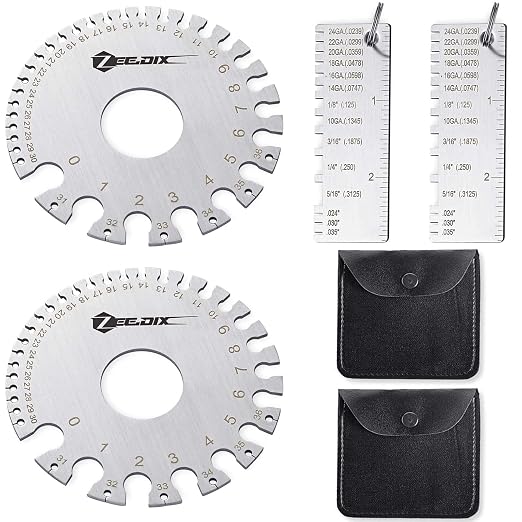 ZeeDix 4 Pcs Stainless Steel Metal Sheets Welding Thickness Gauge- Wire Gauge by ZeeDix
