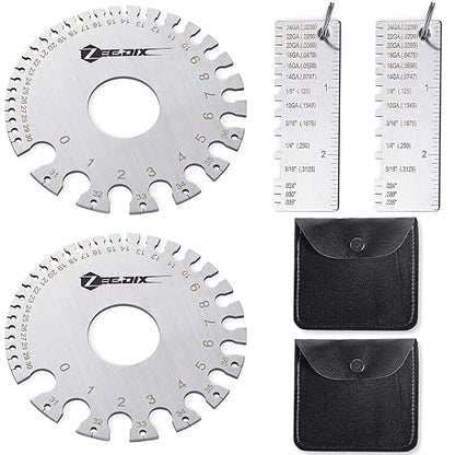 ZeeDix 4 Pcs Stainless Steel Metal Sheets Welding Thickness Gauge- Wire Gauge by ZeeDix