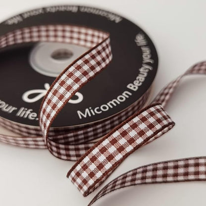 Brown Gingham Ribbon 25 Yards Christmas Ribbon - Image 5