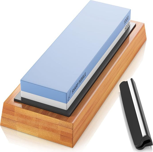 Sharp Pebble Premium Whetstone Knife Sharpening Stone 2 Side Grit 1000/6000 by SharpPebble