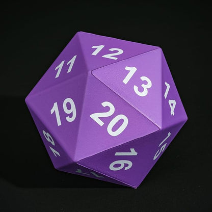Large Foam D20 Dice, 80mm Purple 20 Sided Dice D&D Polyhedral Set by KSNDie