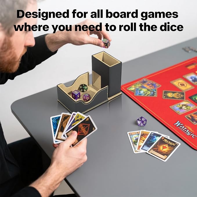 Dice Tower and Tray, Portable Commander Deck Box, Foldable Dice Storage Box - Image 6