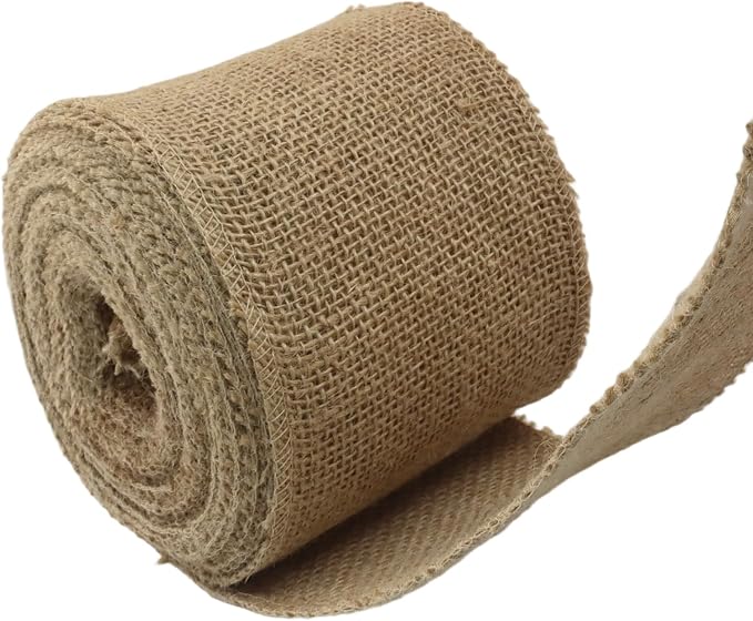 4" Wide Natural Burlap Fabric Roll - Image 6