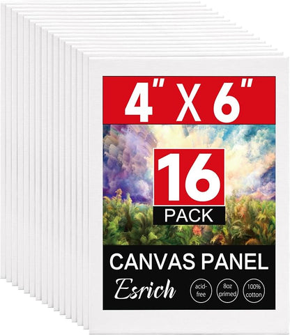 ESRICH 16 Pack 4x6 Inch Small Canvases by ESRICH