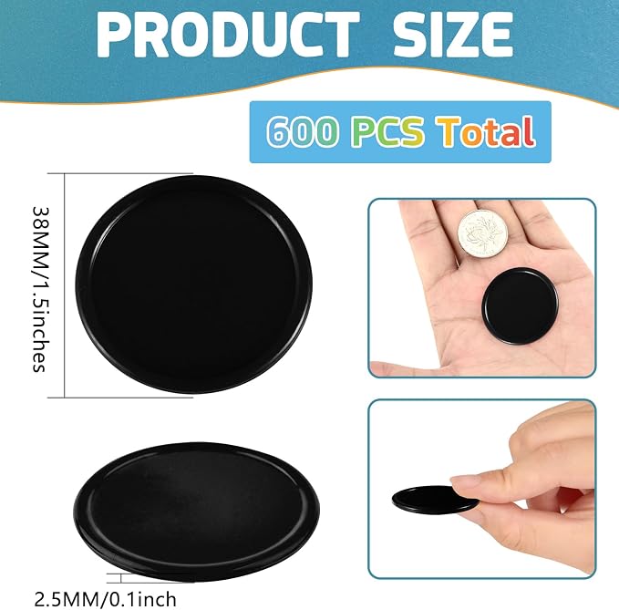 Coopay 600 Pieces Plastic Poker Chips Learning Counters Disks Bingo Chip - Image 2