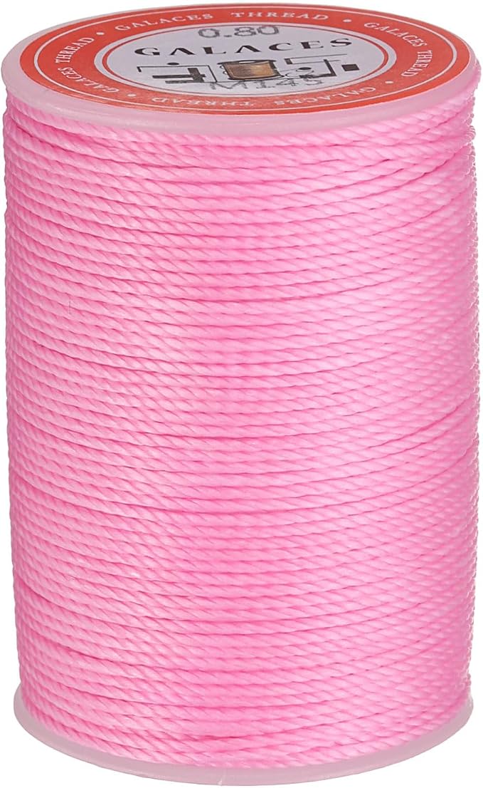 uxcell Round Leather Sewing Waxed Thread, 55m / 60 Yards Wax Polyester String by uxcell