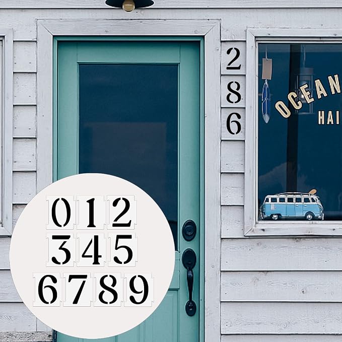 YEAJON 6 Inch Curb Stencil Kit 0-9 Address Number Stencils - Image 6