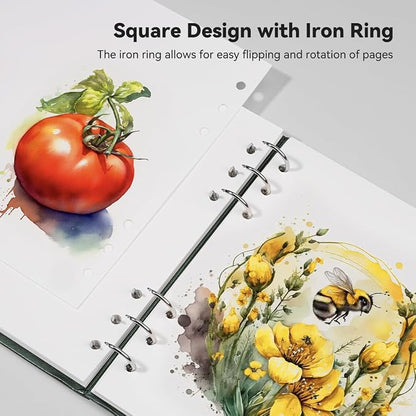 Lightwish Square Watercolor Journal, 100% Cotton, 300gsm/140lb, 20 Sheets Hot - Image 5