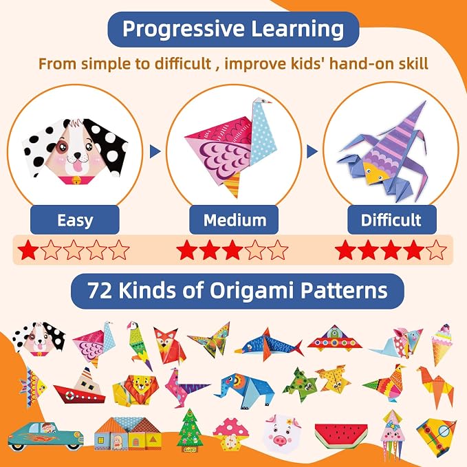 Origami Paper Kit for Kids Ages 5-8 8-12, 152 Sheets Origami Paper - Image 4