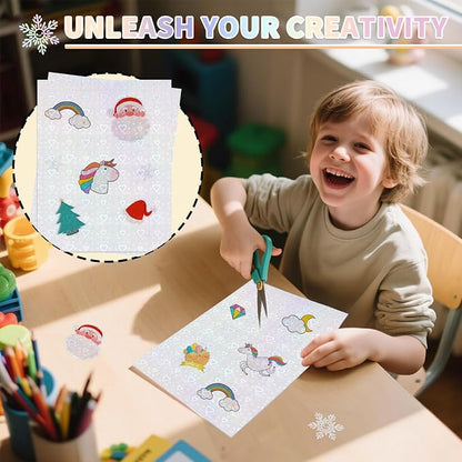 20 Sheets Holographic Sticker Paper, 8.5x11 Inch Clear Printable Vinyl Sticker - Image 6