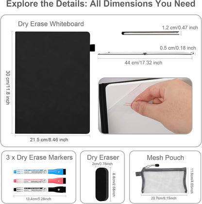AGM Portable White Board Dry Erase Notebook, Small Travel Dry Erase Board - Image 2