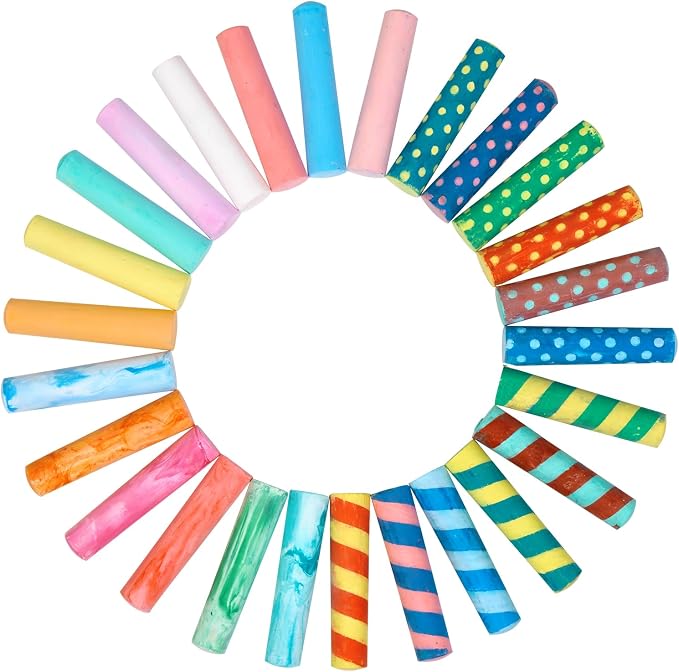 Colorations Sidewalk Chalk – 50pc 4” x 1” Washable, Bright Colored Chalk Set – - Image 7
