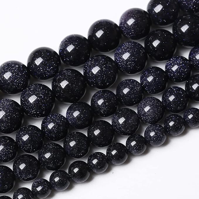 90PCS 4mm Starry Blue Sandstone Gemstone Beads Beads Natural Stone Round Loose - Image 2
