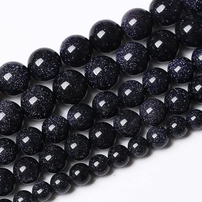 90PCS 4mm Starry Blue Sandstone Gemstone Beads Beads Natural Stone Round Loose - Image 2