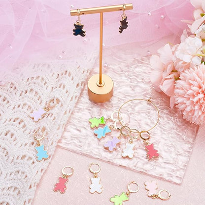SUNNYCLUE 1 Box 14pcs Crochet Stitch Marker Stitch Markers Knitting Bear Stitch - Image 4