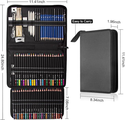 Drawing Kit, Colored Pencils, Charcoal Pencils Art Set and Portable Case - Image 7