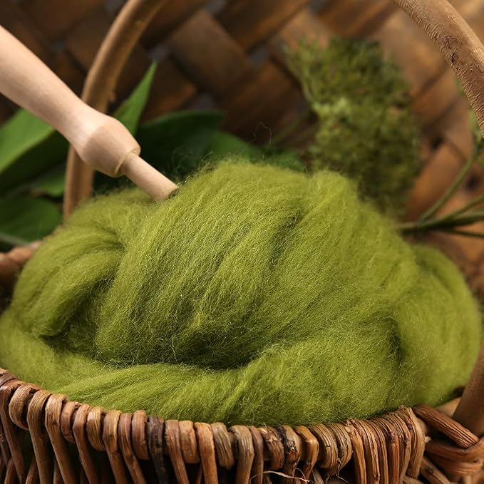3.53oz Wool Roving Yarn, Wool Felting Supplies, Pure Wools, Chunky Yarn - Image 5