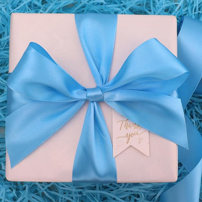 Light Blue Solid Satin Ribbon 2 Inch 25 Yards Solid Polyester Fabric Ribbon - Image 2