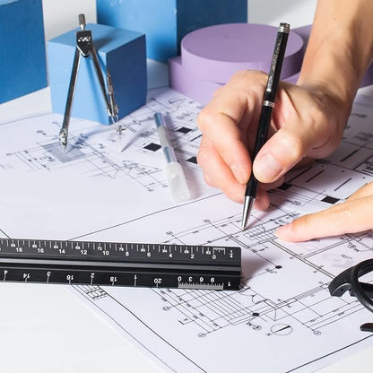 Architectural Scale Ruler, 12 Inch Aluminium Architect Scale Ruler, Imperial - Image 6