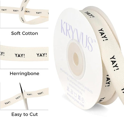 Yay! Ribbon - 5/8 Inch x 12 Yards Natural Twill Tape Ribbon, Cotton Herringbone - Image 2