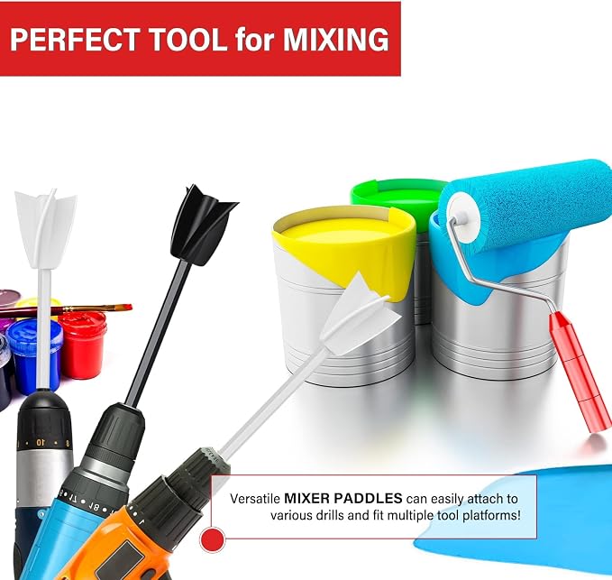 8 Pcs Resin Mixer Paddles for Resin Drill, Epoxy Mixer Attachment for Drill - Image 6