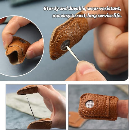 8 Pcs Hand-Working Sewing Thimble, Adjustable Metal Finger Protectors - Image 4