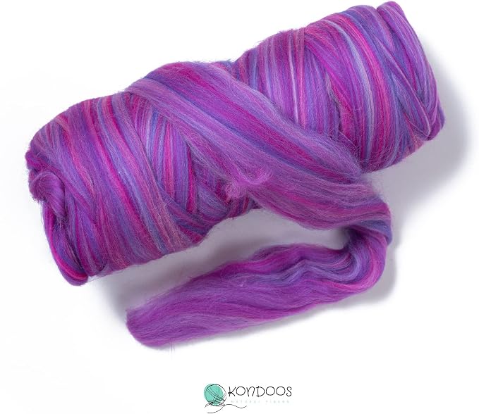 Kondoos Multi Colored Natural Wool roving, 1 lb. Best Wool - Image 4
