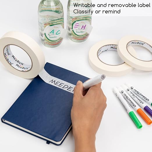 MEEDEN 6 Packs White Artist Tape, 0.5" 0.75" 1.0" x 60 Yard, Acid-Free Painters - Image 5