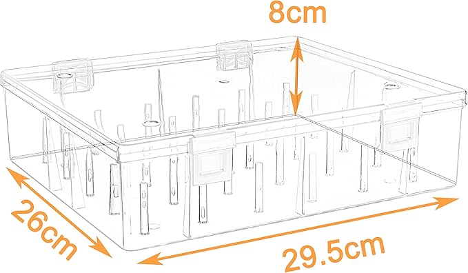 New brothread Pack of 2 Tall and Clear Storage Box/Organizer - Image 5