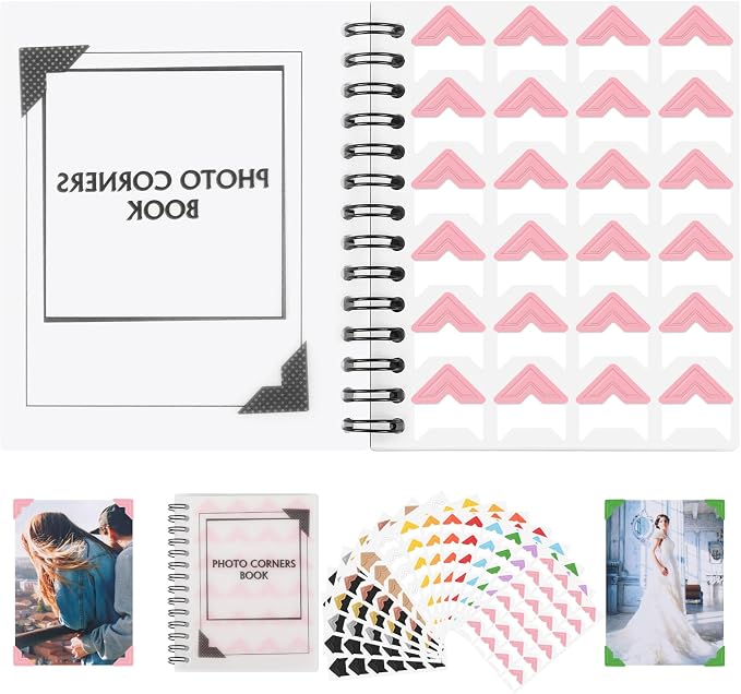 GOONAVI 15 Sheets 360 PCS Multicolor Acid-Free Photo Corners Notebook, by GOONAVI
