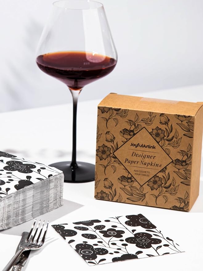 80 pack Designer Cocktail Beverage Napkins, 3-Ply 5x5-inches Disposable - Image 9