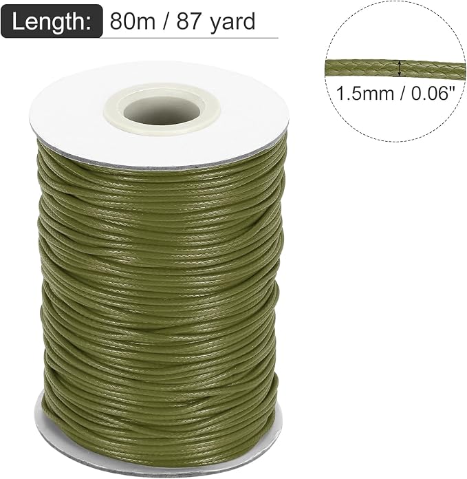 MECCANIXITY Waxed Cord 1.5mm Waxed Thread 87 Yard Wax String Leather Cord - Image 2