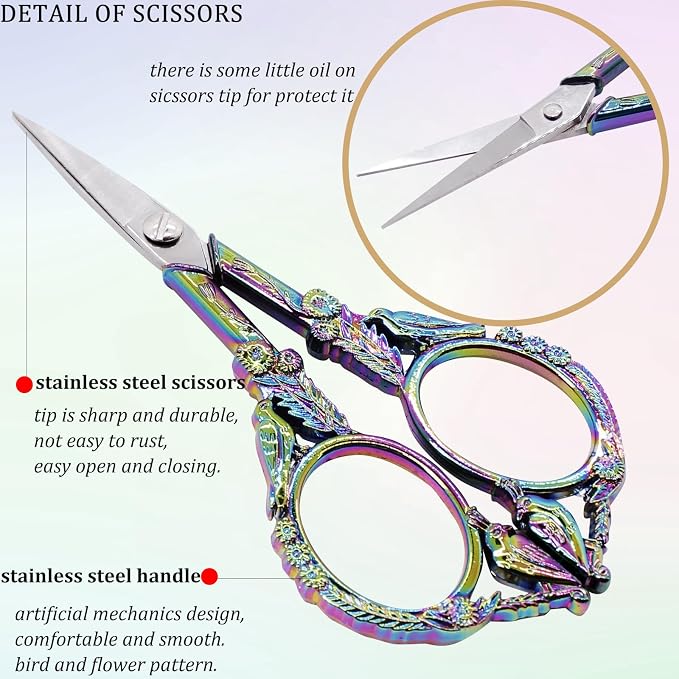 BIHRTC 4.5Inch Sewing Scissors Stainless Steel Sharp Tip Scissors - Image 3