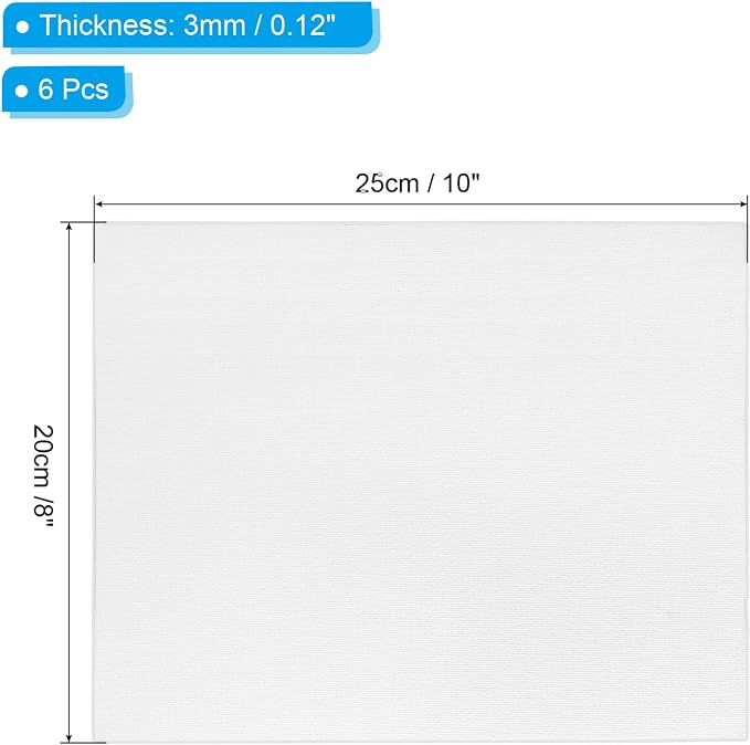 PATIKIL 8x10 Canvas Boards for Painting, 6 Pack 100% Cotton Square Triple - Image 2