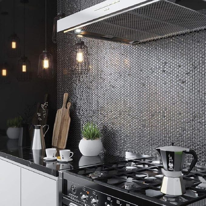 Glass Penny Round 1.03 sq ft/Piece Pack of 1, Kitchen Backsplash, Shower Walls - Image 2