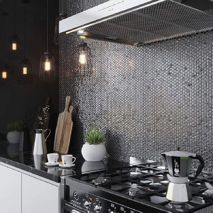 Glass Penny Round 1.03 sq ft/Piece Pack of 1, Kitchen Backsplash, Shower Walls - Image 2