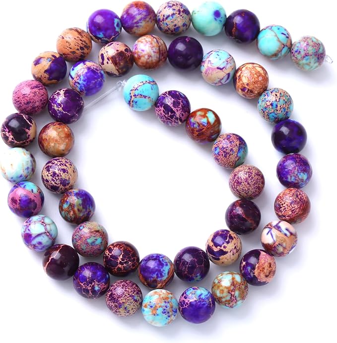 60PCS 6mm Natural Galaxy Sea Sediment Jasper Beads Gemstone Round Loose Spacer - Image 5
