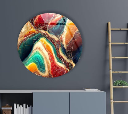 My Photostation.com 20'' Diameter Colorful Marble Swirl Round Wall Art Abstract - Image 4