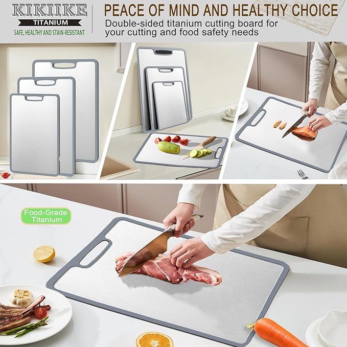 Titanium Cutting Board Double-sided non-slip silicone edging Pure Titanium - Image 6