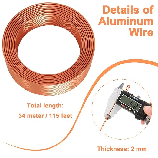 Aluminum Craft Wire for Jewelry Making, 12 Gauge Armature Bendable Craft - Image 3