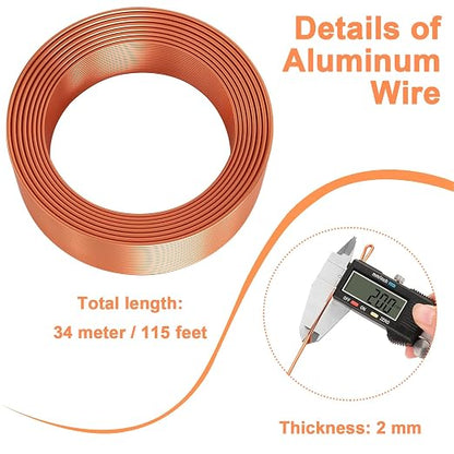 Aluminum Craft Wire for Jewelry Making, 12 Gauge Armature Bendable Craft - Image 3