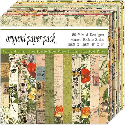 Square Origami Paper 6x6 Double Sided 50 Sheets 50 Colors 70GSM Origami Kit - Image 7