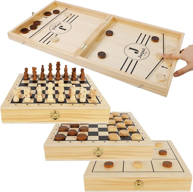 Juegoal 4-in-1 Wooden Fast Sling Puck Set by Juegoal